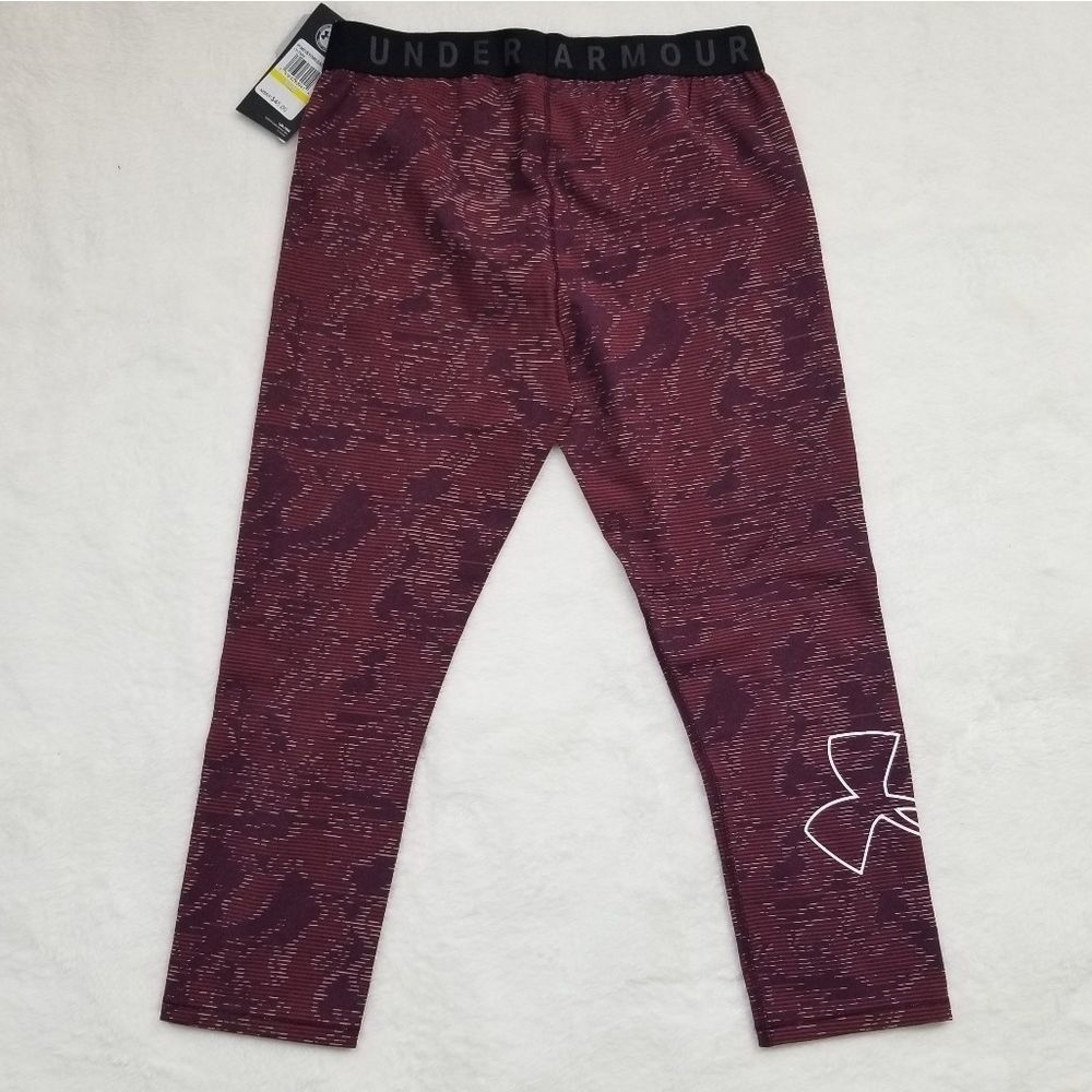 Under Armour Black Logo Waist Red Leggings MD/M